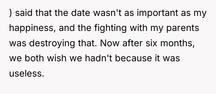 ) said that the date wasn't as important as my...