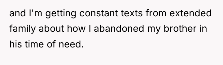 and I'm getting constant texts from extended family about how...