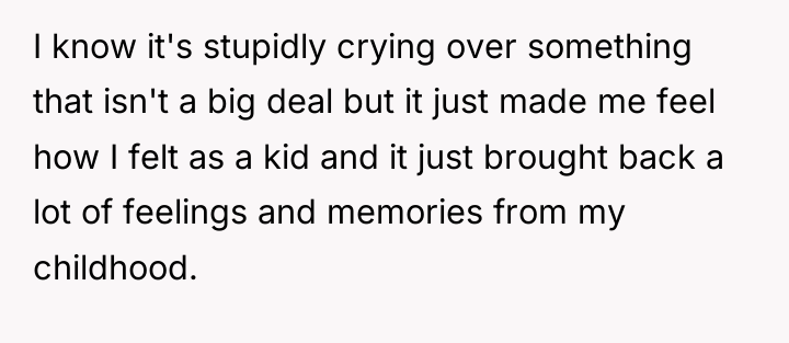 I know it's stupidly crying over something that isn't a...