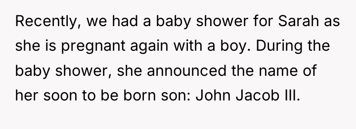 Recently, we had a baby shower for Sarah as she...