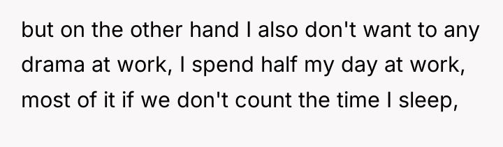 but on the other hand I also don't want to...