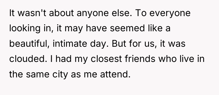It wasn't about anyone else. To everyone looking in, it...
