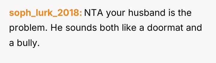 soph_lurk_2018 NTA your husband is the problem. He sounds both...