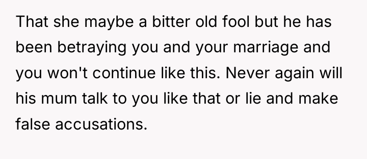 That she maybe a bitter old fool but he has...