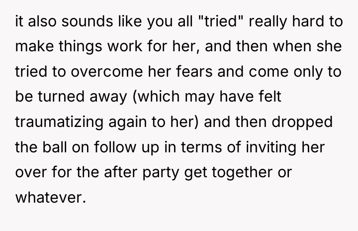 it also sounds like you all "tried" really hard to...