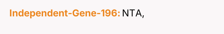 Independent-Gene-196 NTA,
