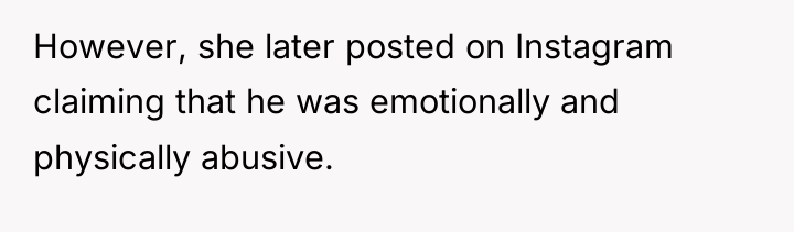 However, she later posted on Instagram claiming that he was...