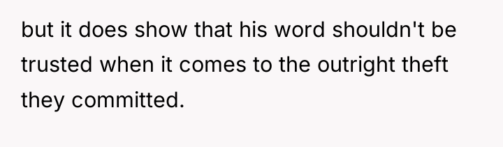but it does show that his word shouldn't be trusted...