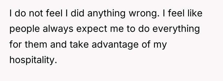 I do not feel I did anything wrong. I feel...