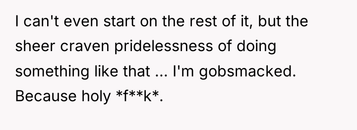 I can't even start on the rest of it, but...