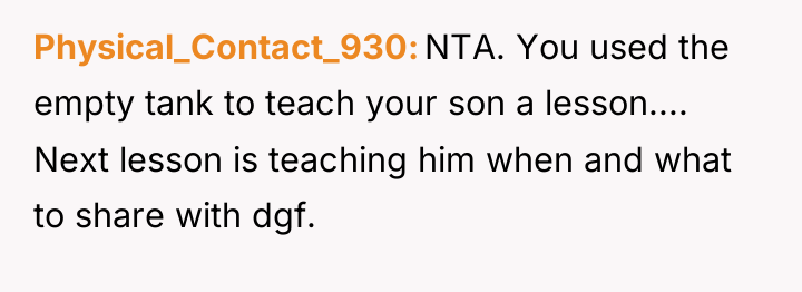 Physical_Contact_930 NTA. You used the empty tank to teach your...