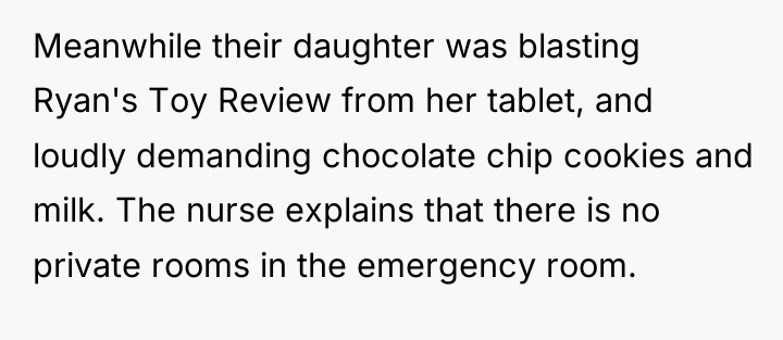 Meanwhile their daughter was blasting Ryan's Toy Review from her...