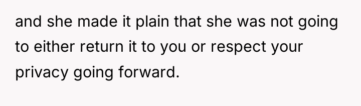 and she made it plain that she was not going...