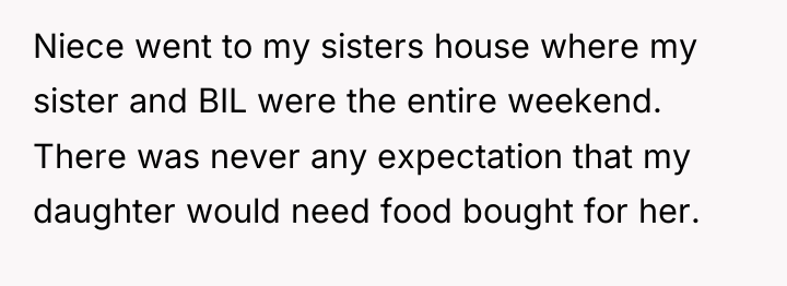 Niece went to my sisters house where my sister and...