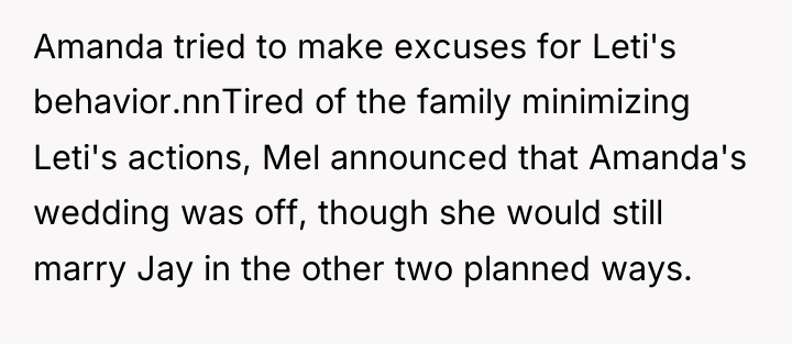Amanda tried to make excuses for Leti's behavior.nnTired of the...