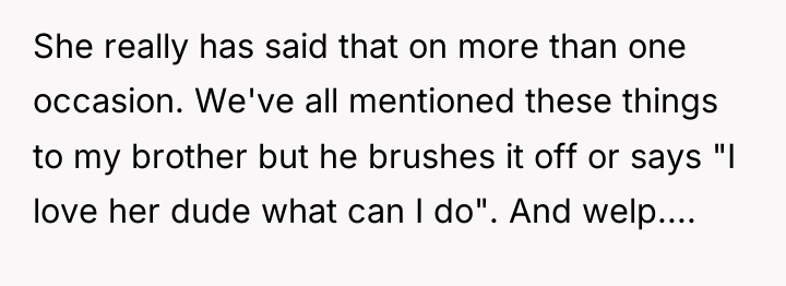 She really has said that on more than one occasion....