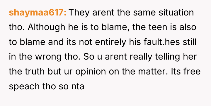 shaymaa617 They arent the same situation tho. Although he is...
