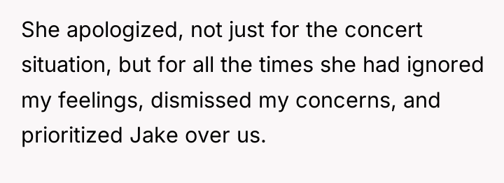 She apologized, not just for the concert situation, but for...