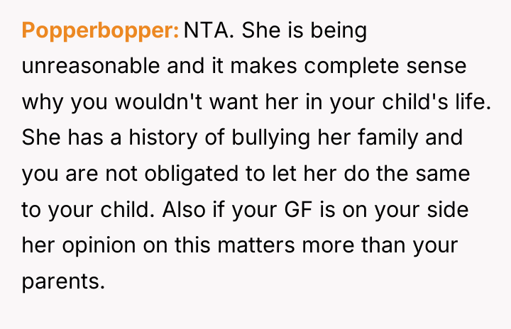 Popperbopper NTA. She is being unreasonable and it makes complete...