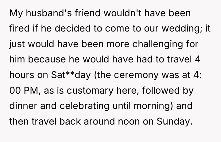 My husband's friend wouldn't have been fired if he decided...