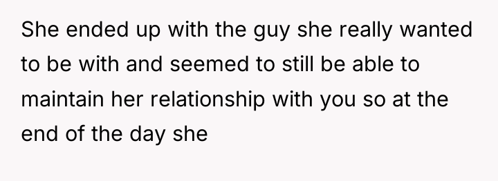 She ended up with the guy she really wanted to...