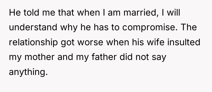 He told me that when I am married, I will...