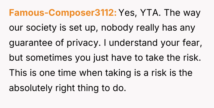 Famous-Composer3112 Yes, YTA. The way our society is set up,...