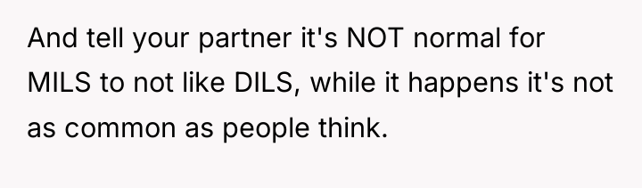 And tell your partner it's NOT normal for MILS to...