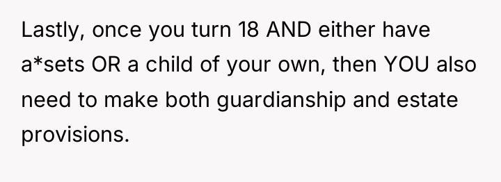 Lastly, once you turn 18 AND either have a*sets OR...