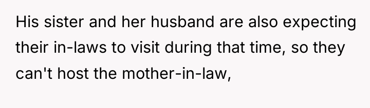 His sister and her husband are also expecting their in-laws...