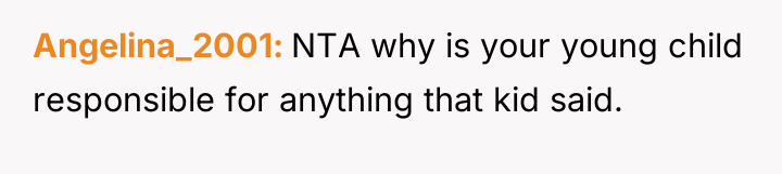 Angelina_2001 NTA why is your young child responsible for anything...