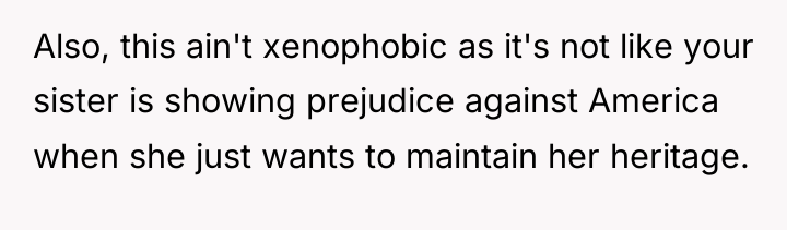 Also, this ain't xenophobic as it's not like your sister...