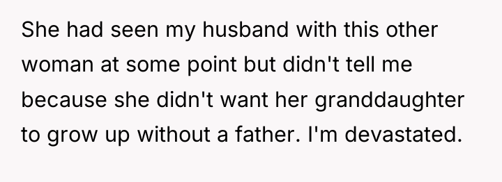 She had seen my husband with this other woman at...