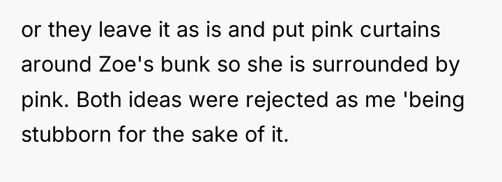 or they leave it as is and put pink curtains...
