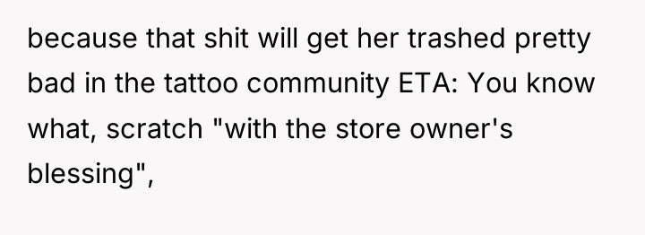 because that shit will get her trashed pretty bad in...