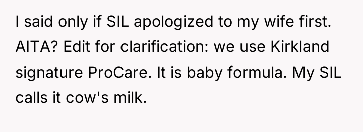 I said only if SIL apologized to my wife first....