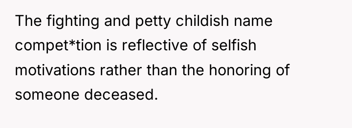 The fighting and petty childish name compet*tion is reflective of...
