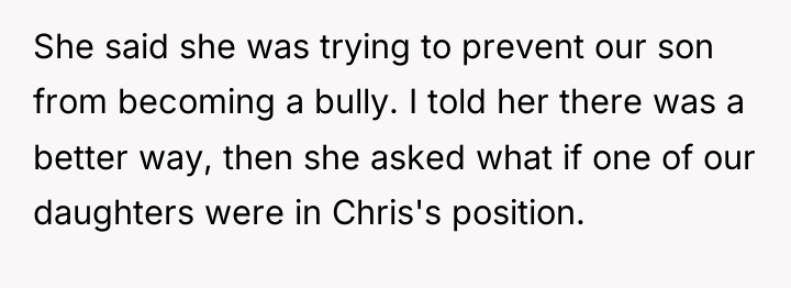 She said she was trying to prevent our son from...