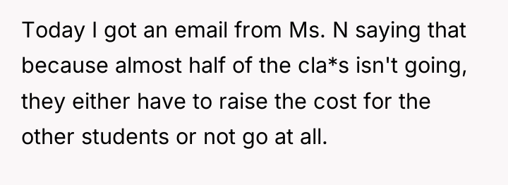 Today I got an email from Ms. N saying that...