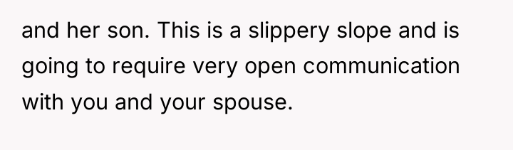 and her son. This is a slippery slope and is...