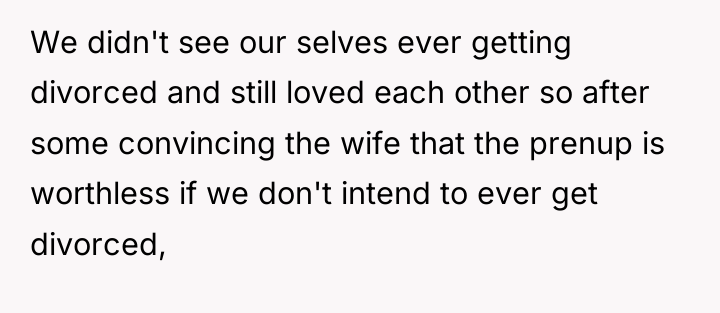 We didn't see our selves ever getting divorced and still...