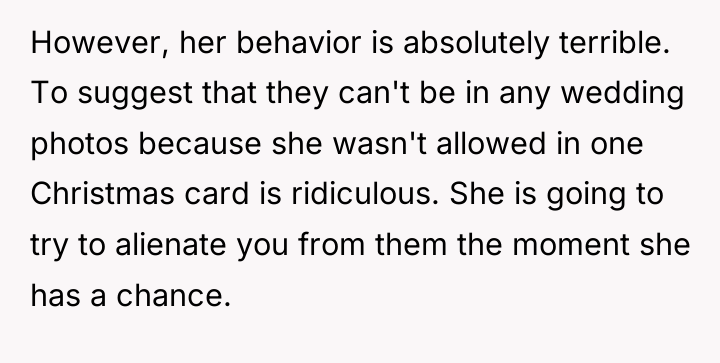 However, her behavior is absolutely terrible. To suggest that they...