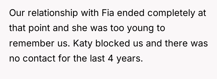 Our relationship with Fia ended completely at that point and...