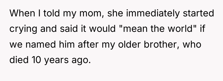 When I told my mom, she immediately started crying and...