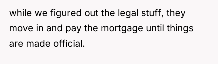 while we figured out the legal stuff, they move in...
