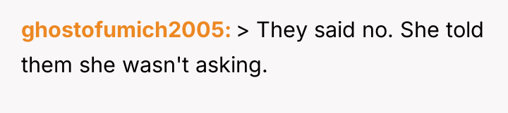 ghostofumich2005 > They said no. She told them she wasn't...