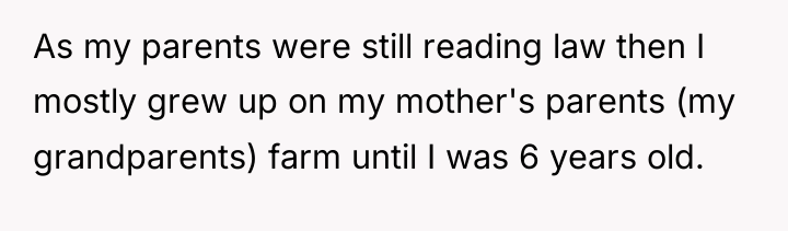 As my parents were still reading law then I mostly...