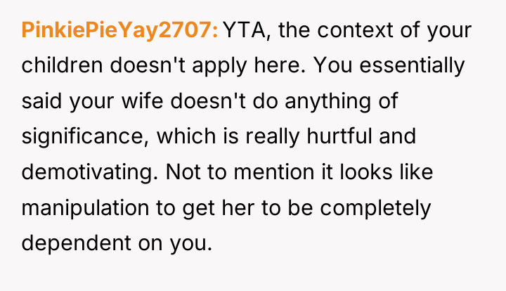 PinkiePieYay2707 YTA, the context of your children doesn't apply here....