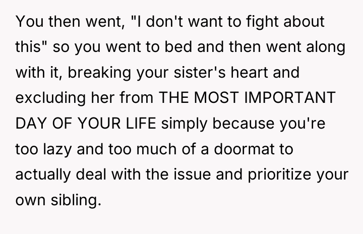 You then went, "I don't want to fight about this"...