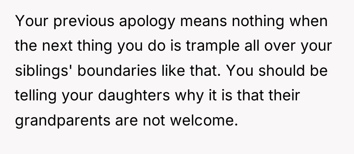 Your previous apology means nothing when the next thing you...